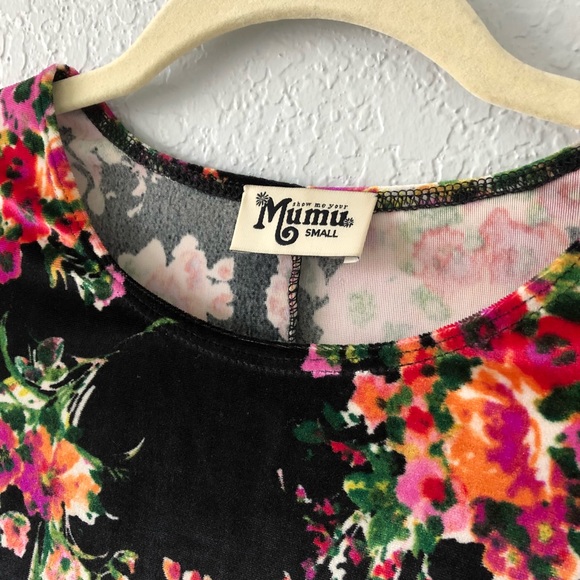 Show Me Your Mumu Black Floral Velvet Mini Dress - Picture 4 of 4